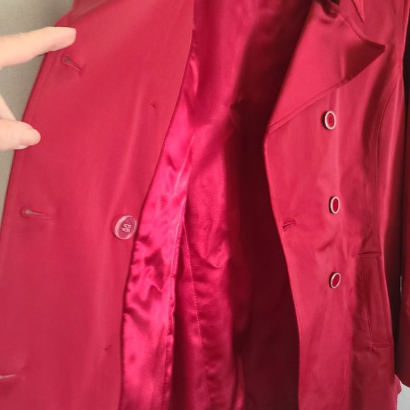 Gorgeous Red Double Breast Weatherproof Co Womens Coat szM - Picture 7 of 15